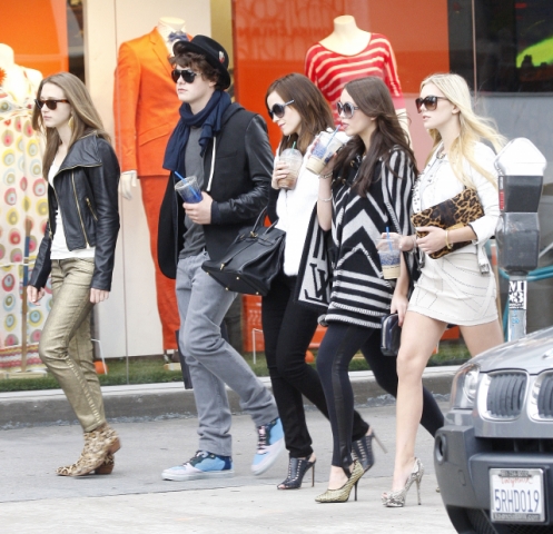 Photos of Emma Watson with The Bling Ring crew, filming with