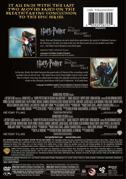 Harry Potter: Year 7 BD/DVD sets with Deathly Hallows: Parts 1 & 2